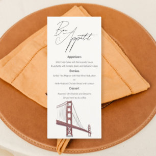 Menu San Francisco Classy Mariage avec dessin