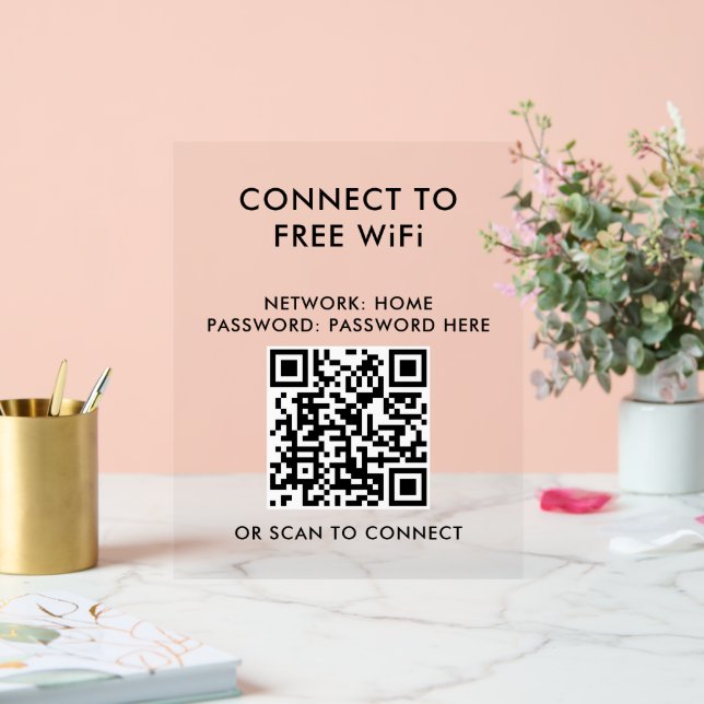 Menu sans contact Code QR Connexion WiFi (Mariage)