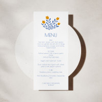 Scandi Fleurs folkloriques Bleu Jaune Mariage pers