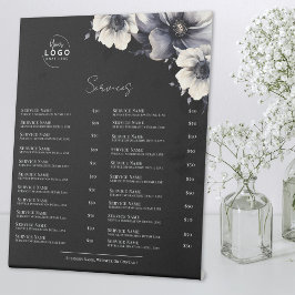 Menü "Schwarz-weiß Services" Sockelschild