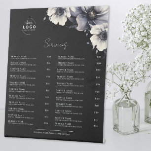 Menü "Schwarz-weiß Services" Sockelschild