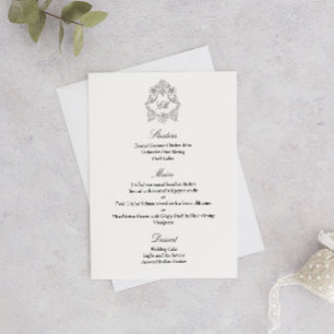 Menu Script classique sophistiqué noir et blanc