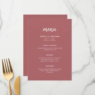 Menu Script minimaliste moderne   Terra Rosa Mariage