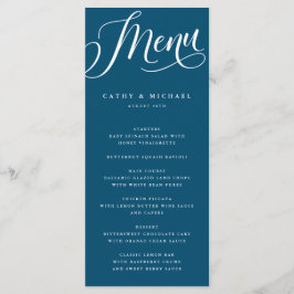 Menu Script moderne, bleu foncé