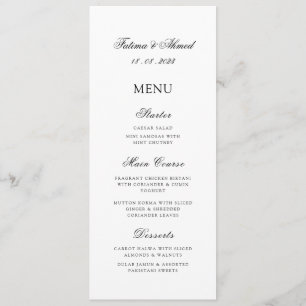 Menu Script moderne minimaliste Mariage blanc musulman