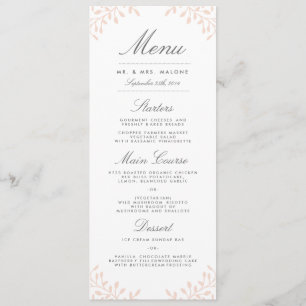 Menu Secret Garden Wedding Dinner Menu - Blush