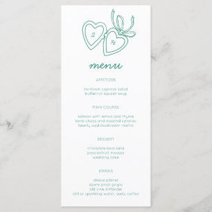 Menu Serrure de coeur Whimsical Doodle Croquis moderne 