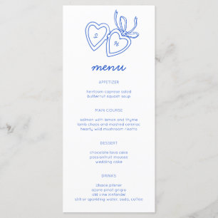 Menu Serrure de coeur Whimsical Doodle Croquis moderne 