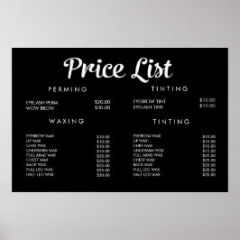 Menü "Service Price" des benutzerdefinierten gedru Poster