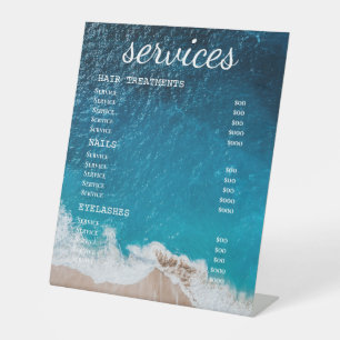 Menü "Service"-Zeichen für Ocean View Salon Sockelschild
