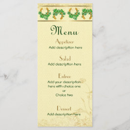 Menu shamrock et Mariage irlandais d'or