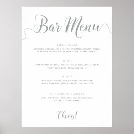 Menü "Silver Bar Menu Wedding Drinks" Poster