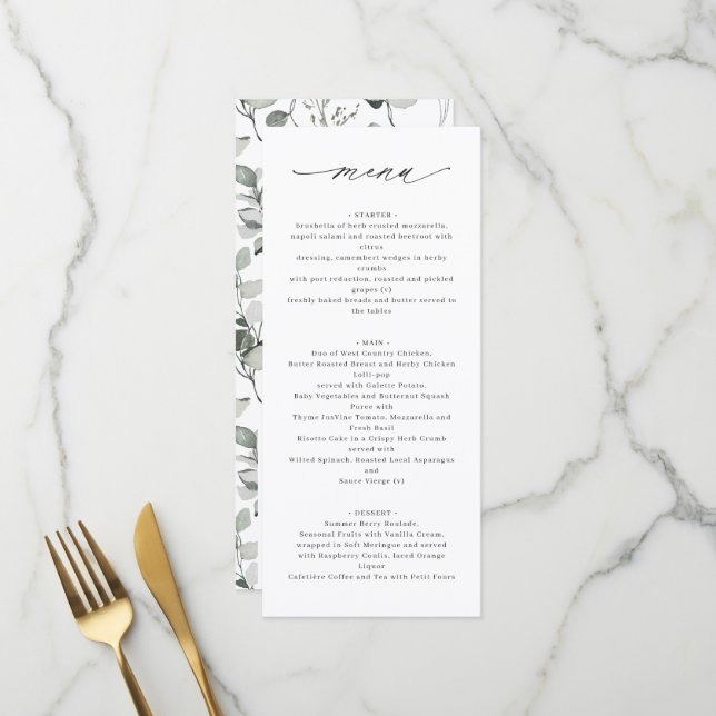 Menu simple (Devant/Arrière en situation)
