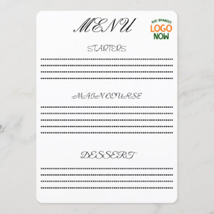 MENU SIMPLE CONTEMPORAIN BLANC PROPRE CLIENT À LA MODE