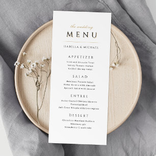 Menu Simple Elegant Moderne Classique Mariage de luxe