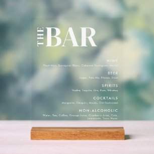 Menu simple et moderne de la barre Mariage