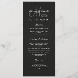 Menu Simple mais élégant : Linge noir avec Monogramme M