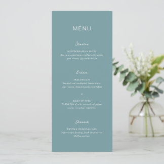 Menu Simple Mariage Bleu Élégant et Discret