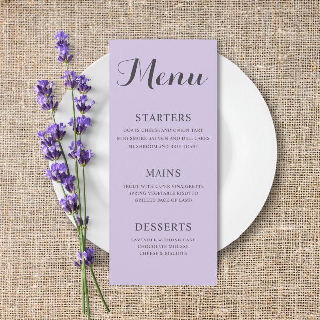 Menu Simple Mariage Violet (Créateur téléchargé)