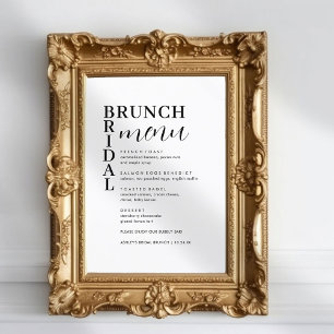 Menu Simple Minimal Bridal Brunch