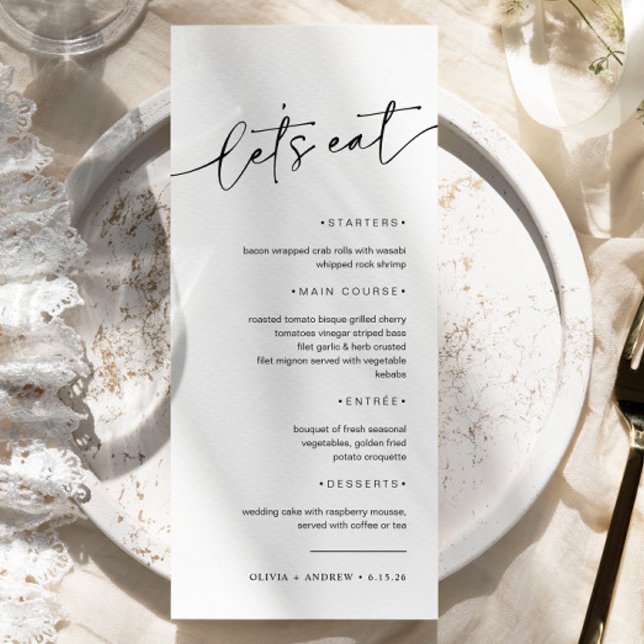 Menu Simple minimaliste et moderne | MARIAGE (Créateur téléchargé)