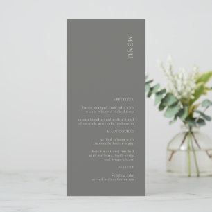 Menu simple minimaliste Mariage gris foncé