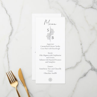 Menu Simple moderne Boho Monogramme Mandala Mariage