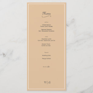 Menu Simplement élégant cachemire beige avec frontière