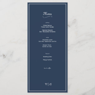 Menu Simplement Elegant Nautique Bleu 2 avec bordure