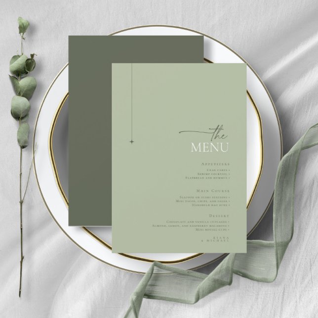 Menu Simply Chic Mariage Sage Green ID1046 (Créateur téléchargé)