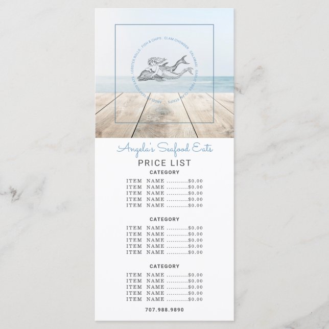 Menu Sirène Et Dauphin Aliments De Mer (Devant)