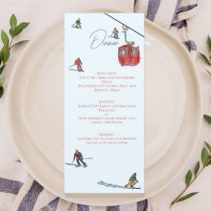 Menu ski aquarelle