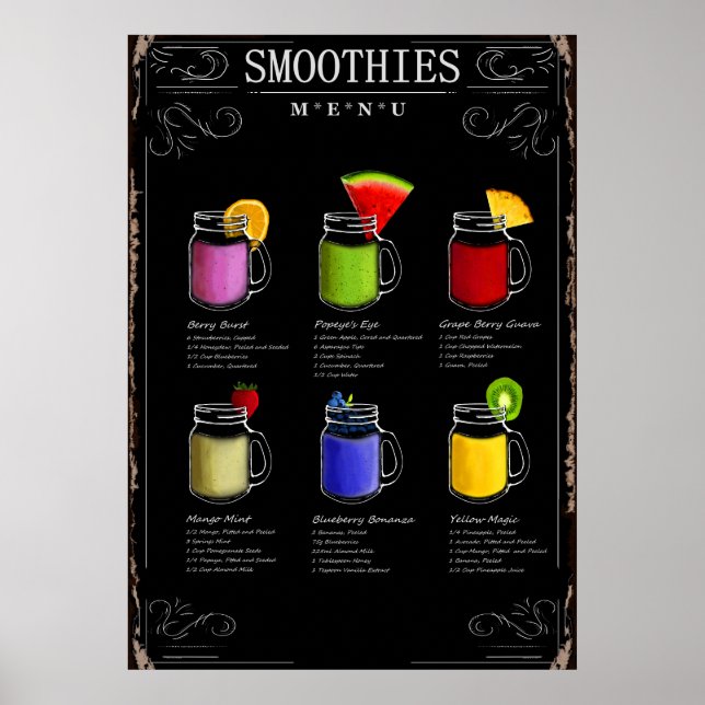 Menü "Smoothies" Poster (Vorne)