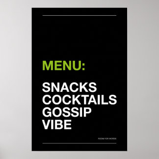 MENÜ: SNACKS – Lustiges Küchenposter Poster