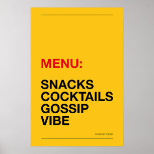 MENÜ: SNACKS – Lustiges Küchenposter Poster