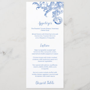 Menu Soft Royal Blue Watercolor Flourdissant