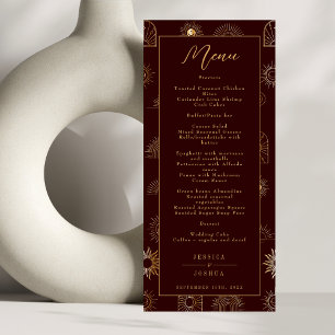 Menu Soleil céleste Crescent Lune Bourgogne Or