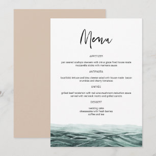 Menu SOPHIA Tropical Beach Palm Tree Dîner Mariage Homm