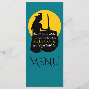 Menu sort magique sorcière et lune