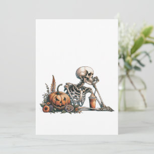 Menu Squelette avec citrouille et boire. Halloween