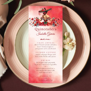 Menu Style mexicain Quinceañera Rouge