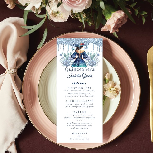 Menu Style mexicain Quinceañera Royal Blue (Créateur téléchargé)