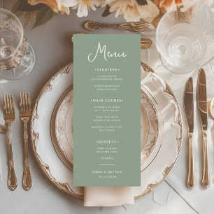 Menu Sucré et capricieux   Sage Green et Mariage ivoire