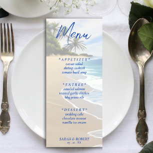 Menu Summer Beach Ocean Resort Réception de mariage