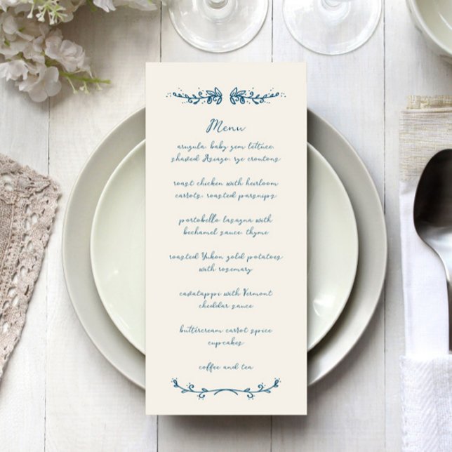 Menu Sweet Whimsical manuscrit Mariage illustré (Créateur téléchargé)