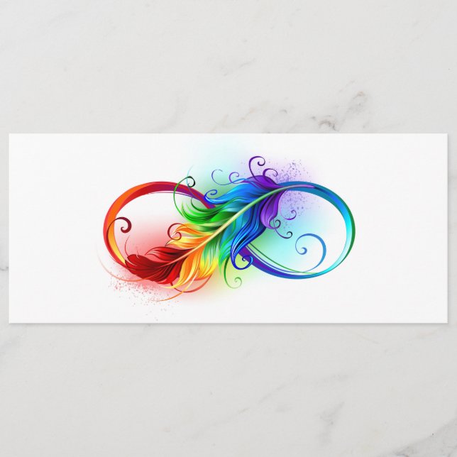 Menu Symbole d'infini avec plume arc-en-ciel (Devant)