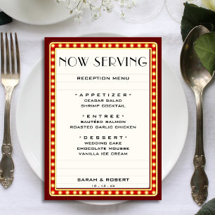 Menu Symbole du cinéma rétro Mariage rouge