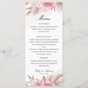 Menu Table de banquet de mariage bohème Fleur de Blosso