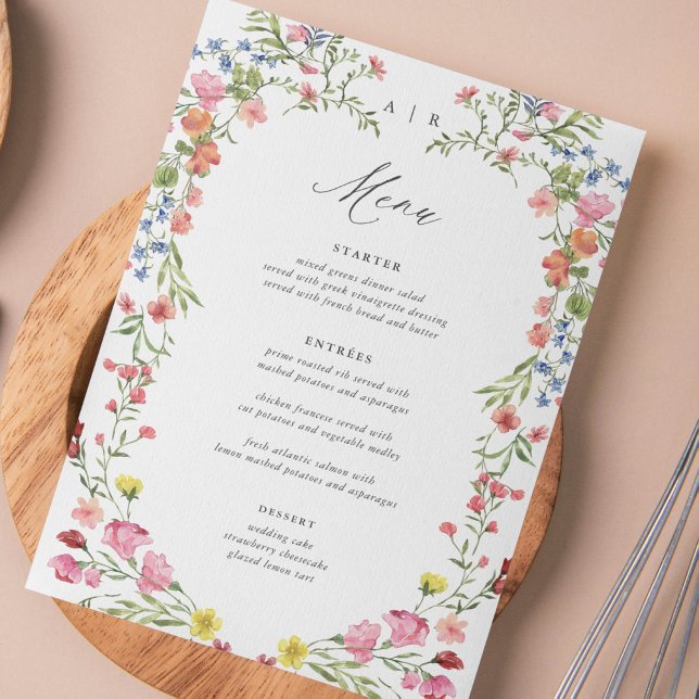 Menu Table de Mariage de Fleur sauvage de Jardin Whimsi (Créateur téléchargé)