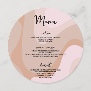 Menu Table ronde Mariage moderne Retro Wave Pastel